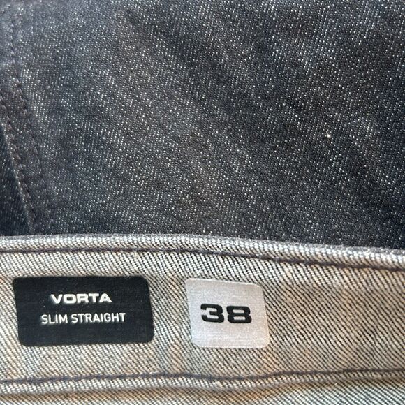 Volcom Jeans Mens 38 Black Vorta Slim Straight Medium Wash Classic Preppy - Picture 7 of 13